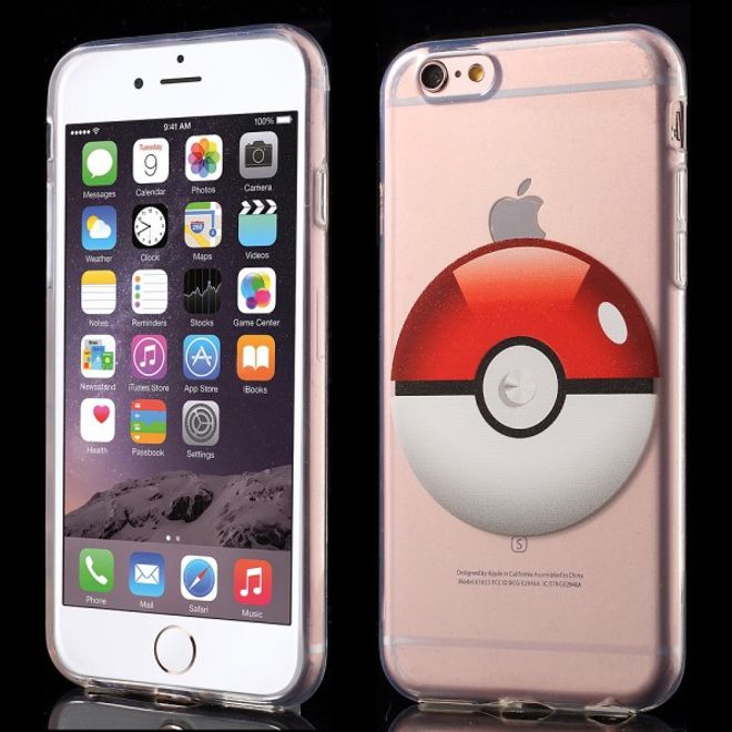 iPhone 6 Plus/6S Plus Elastic Plastic Case Rubber Cover with Large Poké Ball