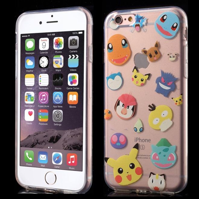 Coque en plastique élastique pour iPhone 6 Plus/6S Plus avec Pikachu et autres Pokémon
