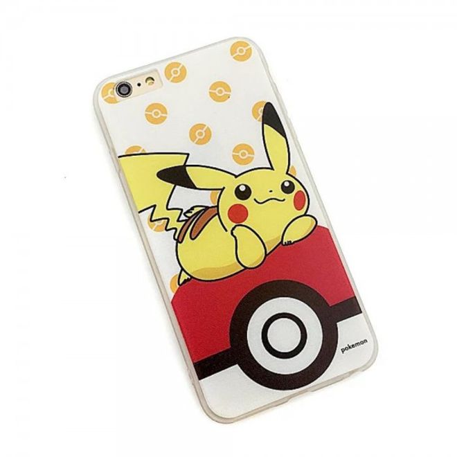 iPhone 6 Plus/6S Plus Handy Hülle - Case aus hartem und elastischem Plastik - Pikachu und Pokeball
