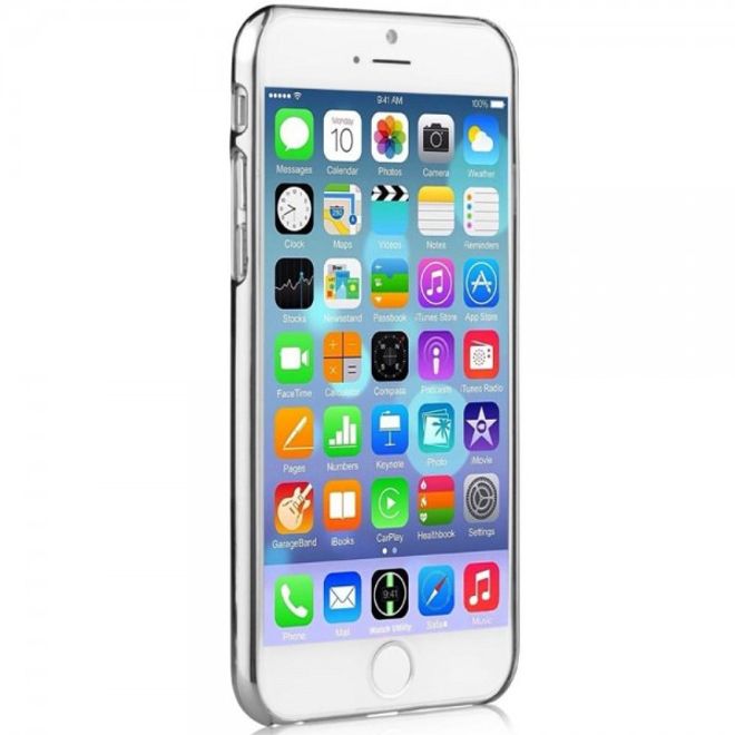 iPhone 6 Plus/6S Plus Hart Plastik Cover Case mit Blumenmuster und Glassteinen - silber