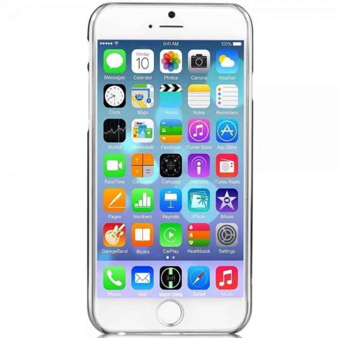 iPhone 6 Plus/6S Plus Hart Plastik Cover Case mit Blumenmuster und Glassteinen - silber