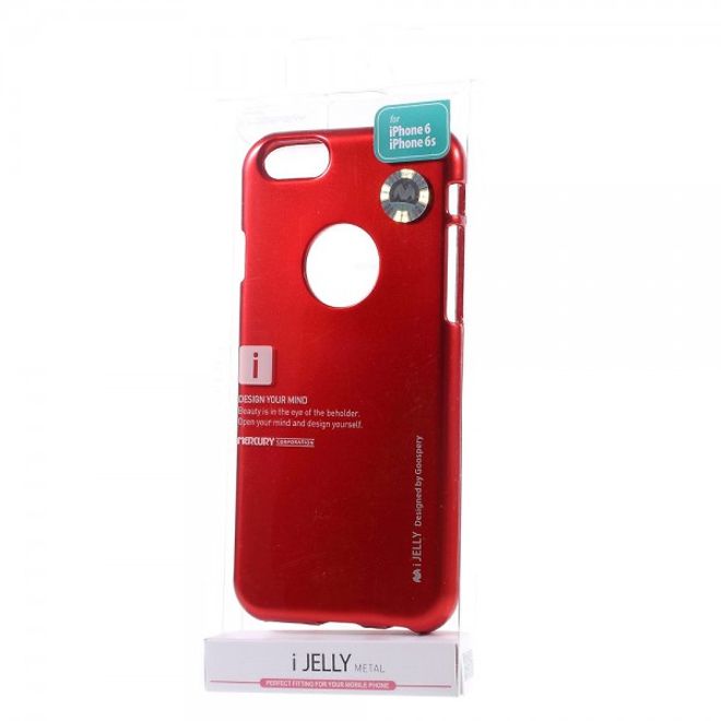 Goospery - iPhone 6S Plus/6 Plus Handy Hülle - TPU Soft Case - i Jelly Metal Series - rot
