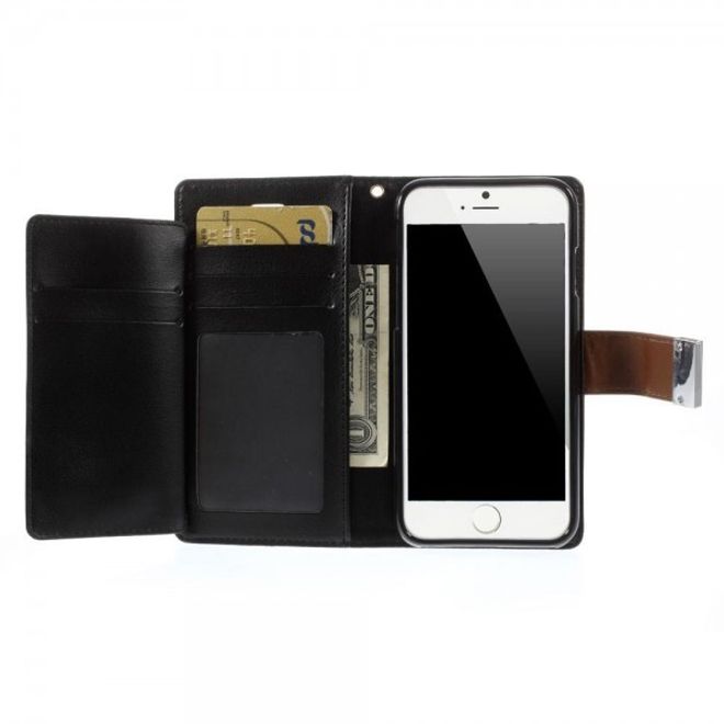 Goospery - iPhone 6S Plus/6 Plus Hülle - Handy Bookcover - Rich Diary Series - braun