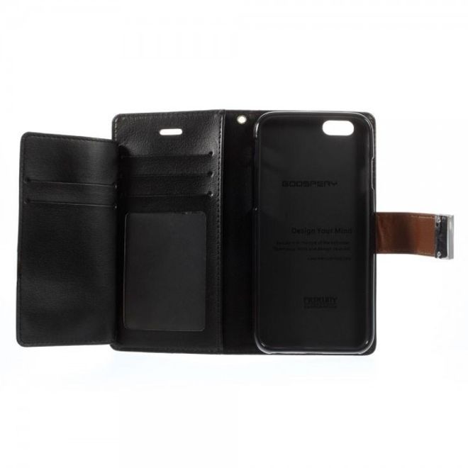 Goospery - iPhone 6S Plus/6 Plus Hülle - Handy Bookcover - Rich Diary Series - braun