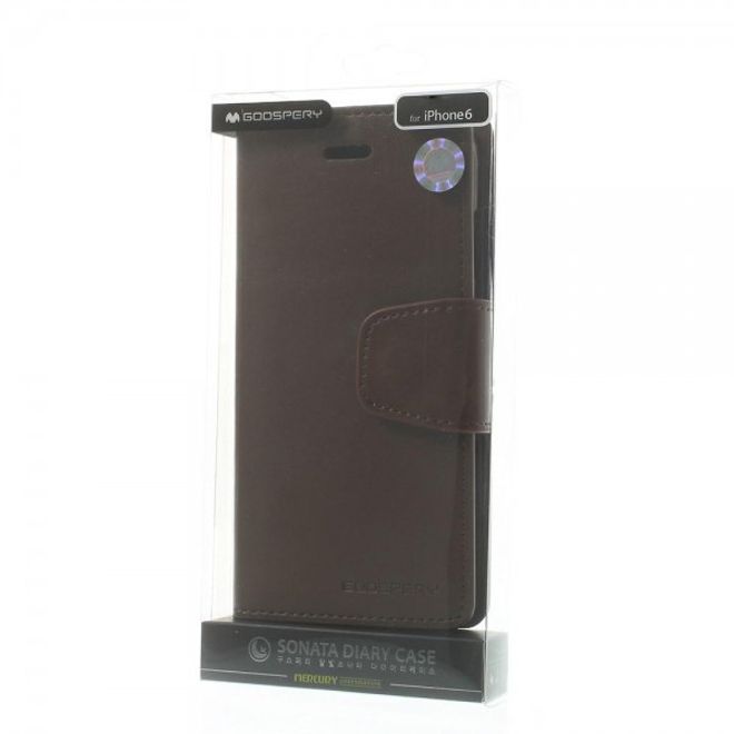 Goospery - iPhone 6S Plus/6 Plus Hülle - Handy Bookcover - Sonata Diary Series - braun