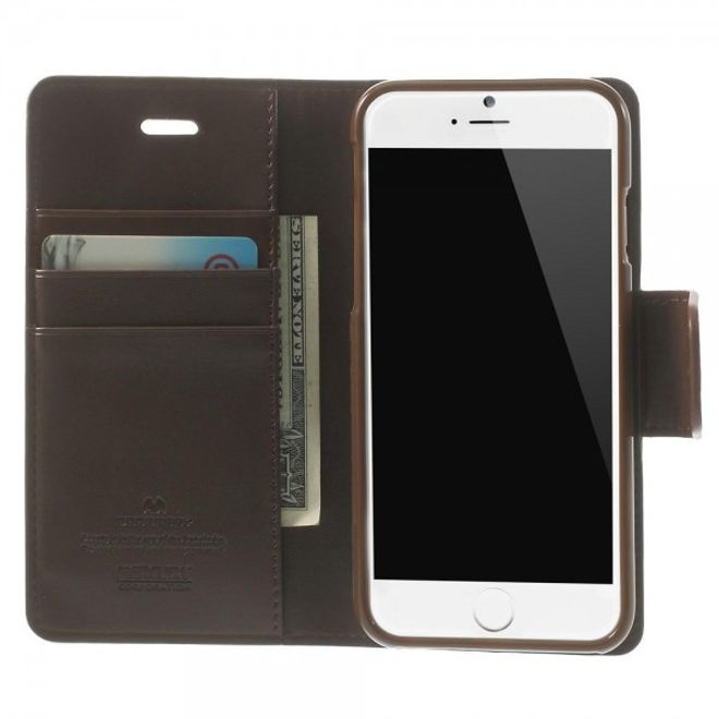 Goospery - iPhone 6S Plus/6 Plus Hülle - Handy Bookcover - Sonata Diary Series - braun