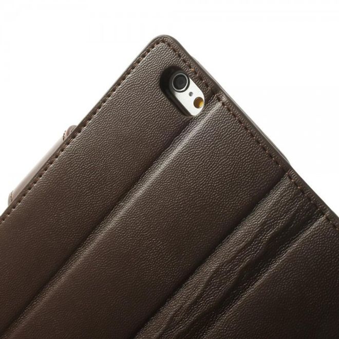 Goospery - iPhone 6S Plus/6 Plus Hülle - Handy Bookcover - Sonata Diary Series - braun