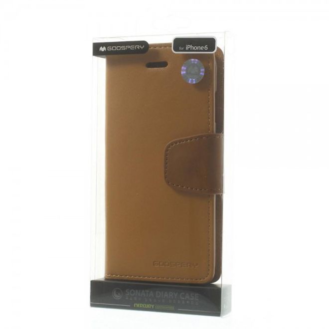 Goospery - iPhone 6S Plus/6 Plus Hülle - Handy Bookcover - Sonata Diary Series - camel