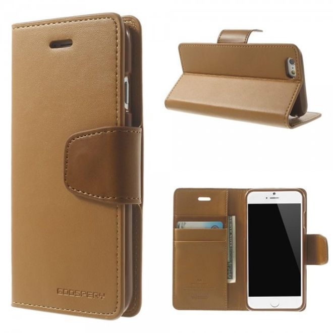 Goospery - iPhone 6S Plus/6 Plus Hülle - Handy Bookcover - Sonata Diary Series - camel