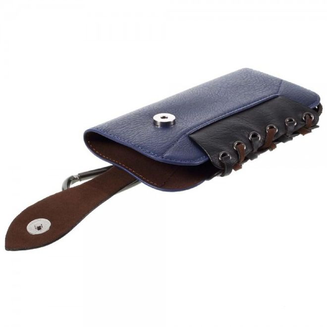 iPhone 6 Plus/6S Plus Outdoor Leder Etui Beutel mit Karabiner - dunkelblau