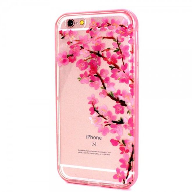 iPhone 6 Plus/6S Plus Plastik Case Hülle mit pinken Blumen