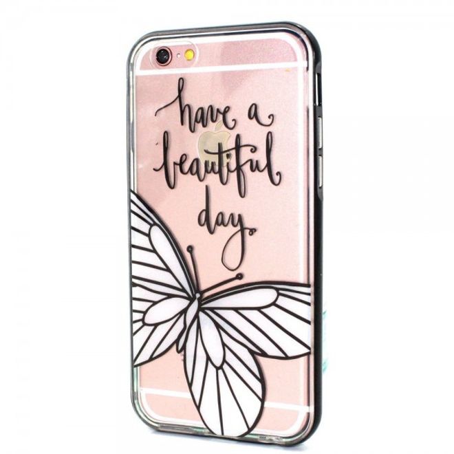iPhone 6 Plus/6S Plus Plastik Case Hülle mit weissem Schmetterling