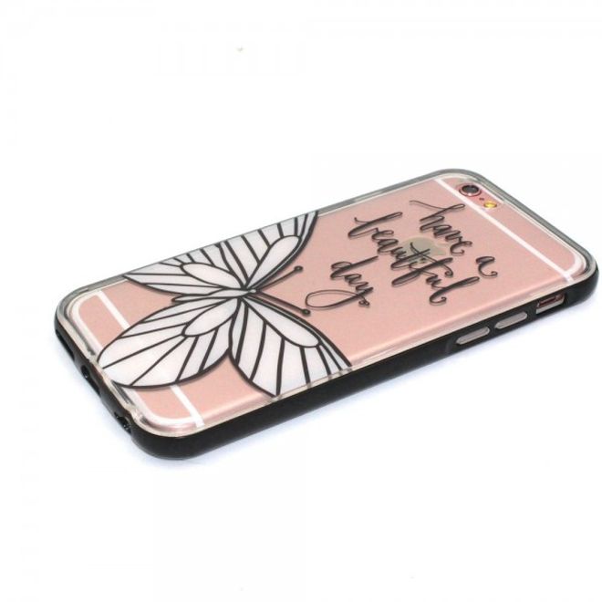 iPhone 6 Plus/6S Plus Plastik Case Hülle mit weissem Schmetterling