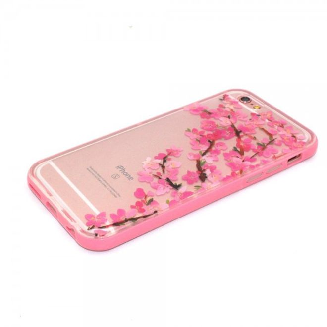 iPhone 6 Plus/6S Plus Plastik Case Hülle mit pinken Blumen