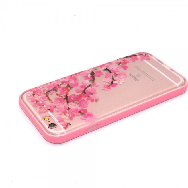 iPhone 6 Plus/6S Plus Plastik Case Hülle mit pinken Blumen