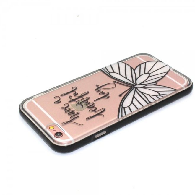 iPhone 6 Plus/6S Plus Plastik Case Hülle mit weissem Schmetterling