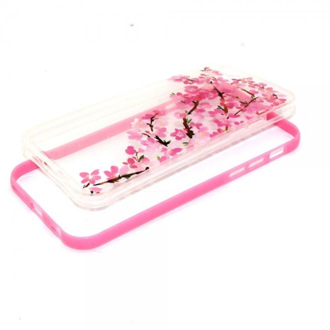 iPhone 6 Plus/6S Plus Plastik Case Hülle mit pinken Blumen