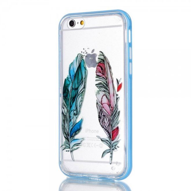 iPhone 6 Plus/6S Plus Plastik Hülle mit farbigen Federn
