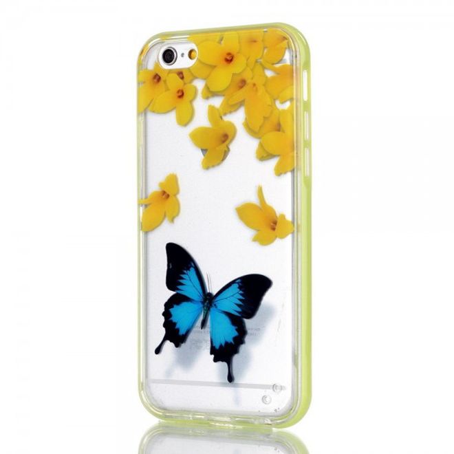 iPhone 6 Plus/6S Plus Plastik Hülle mit blauem Schmetterling