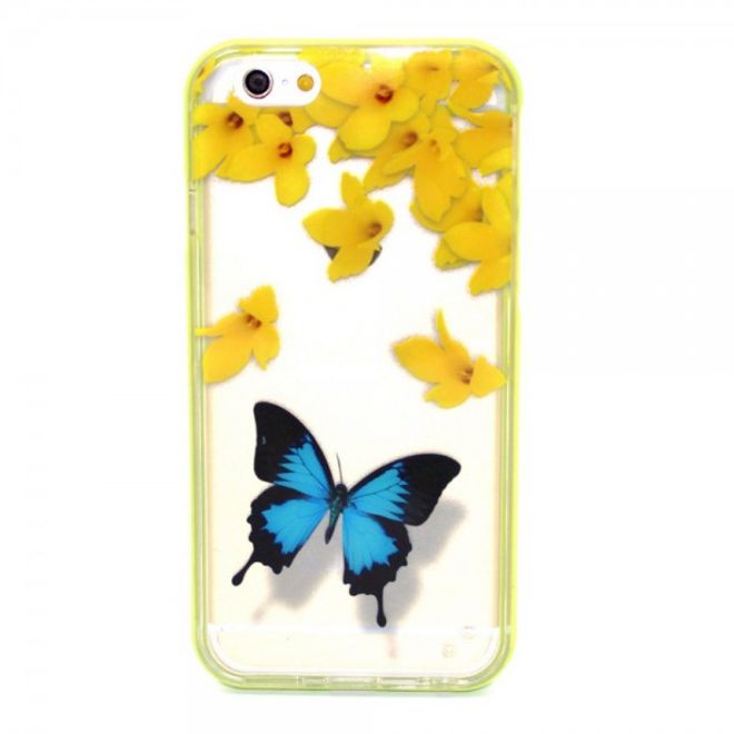 iPhone 6 Plus/6S Plus Plastik Hülle mit blauem Schmetterling