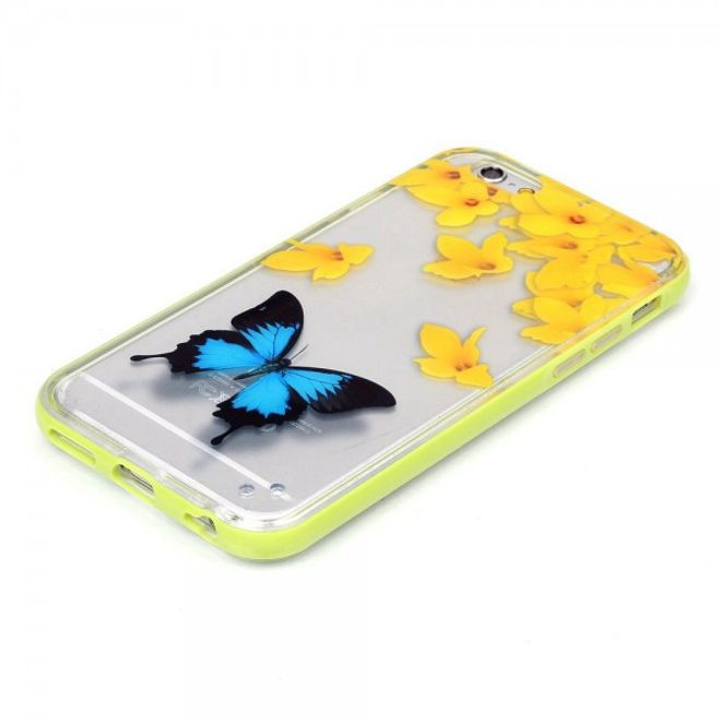 iPhone 6 Plus/6S Plus Plastik Hülle mit blauem Schmetterling