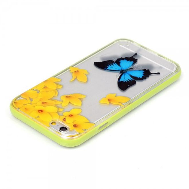 iPhone 6 Plus/6S Plus Plastik Hülle mit blauem Schmetterling
