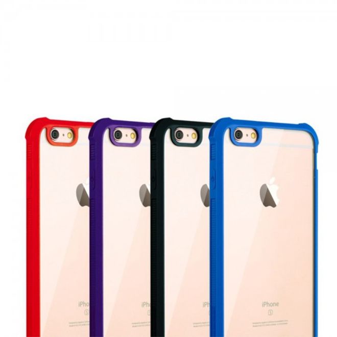 iPhone 6 Plus/6S Plus Robuste, leicht elastische Plastik Case Hülle von JLW - rot/schwarz
