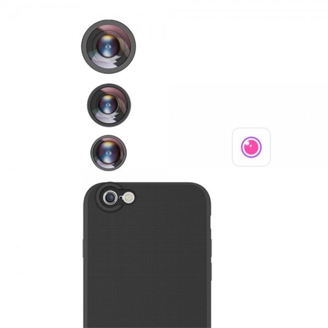 iPhone 6 Plus/6S Plus Rock Easy Shot Series Plastik Case Hülle mit integriertem Bluetooth Kamera Auslöser und Linse