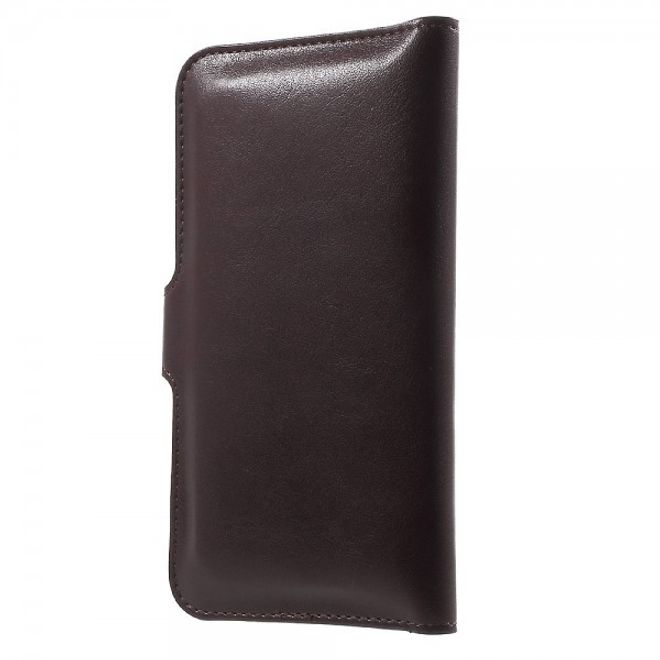 iPhone 6 Plus/6S Plus Schicke Leder Cover Hülle mit Knopfverschluss - kaffeefarben