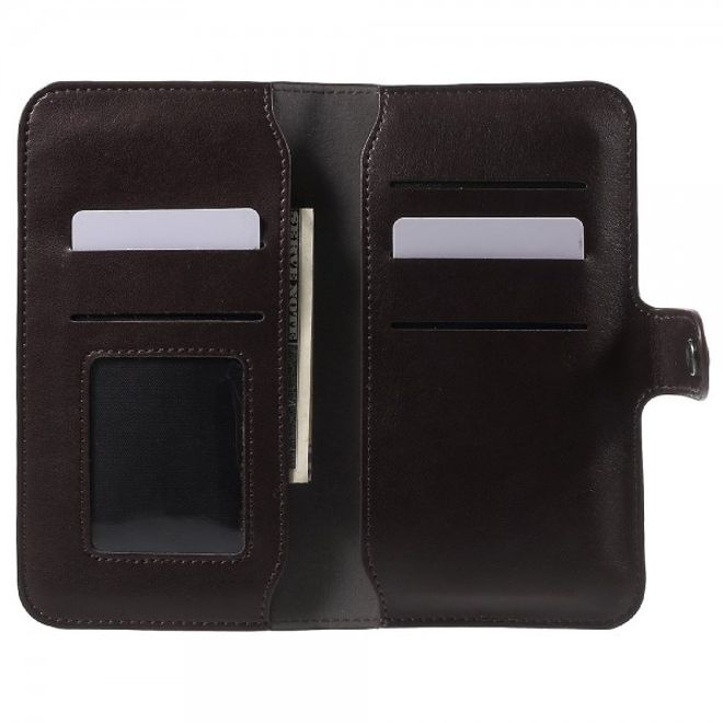iPhone 6 Plus/6S Plus Schicke Leder Cover Hülle mit Knopfverschluss - kaffeefarben