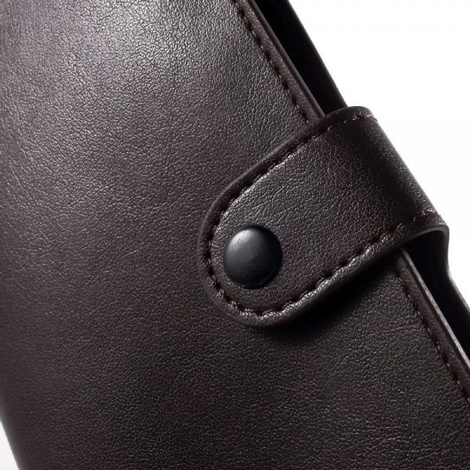 iPhone 6 Plus/6S Plus Schicke Leder Cover Hülle mit Knopfverschluss - kaffeefarben