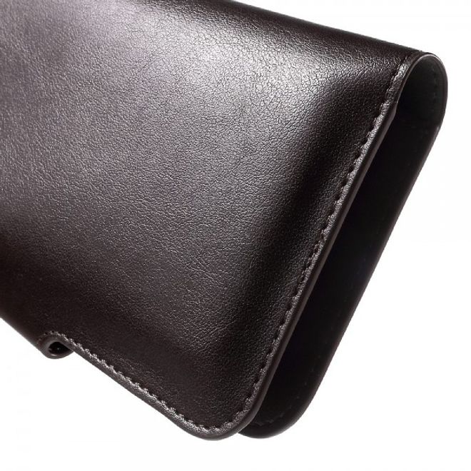 iPhone 6 Plus/6S Plus Schicke Leder Cover Hülle mit Knopfverschluss - kaffeefarben
