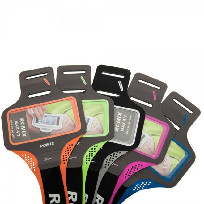 Support de jogging fin pour iPhone 6 Plus/6S Plus de Romix - orange