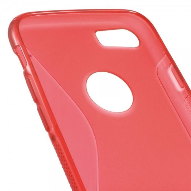 iPhone SE (2022) / SE (2020) / 8 / 7 Cover - Handyhülle aus elastische Plastik - S-Shape - rot