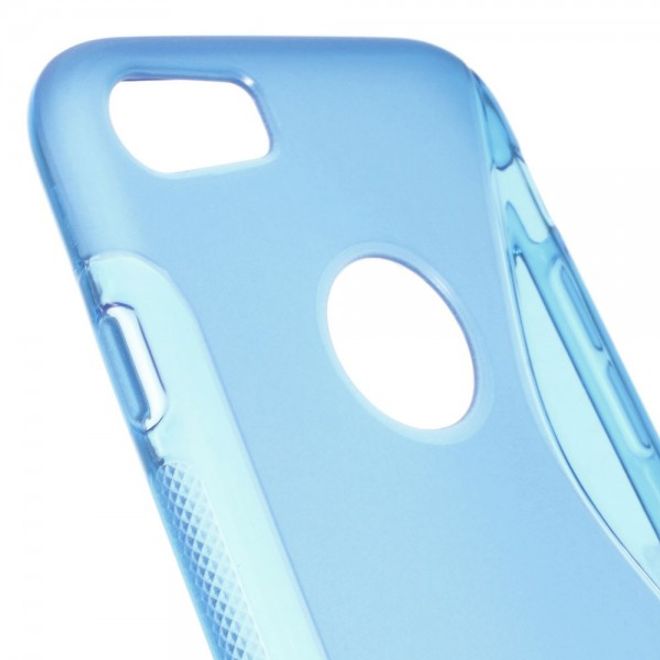 iPhone SE (2022) / SE (2020) / 8 / 7 Cover - Handyhülle aus elastische Plastik - S-Shape - blau