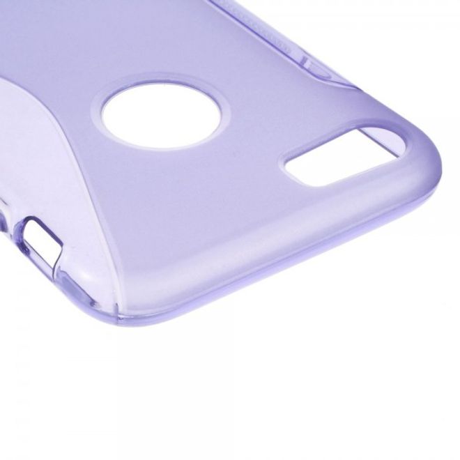 iPhone SE (2022) / SE (2020) / 8 / 7 Cover - Flexible Plastic Phone Case - S-Shape - Purple