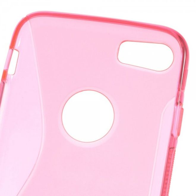 Coque pour iPhone SE (2022) / SE (2020) / 8 / 7 - Étui souple en plastique - Forme en S - Rose