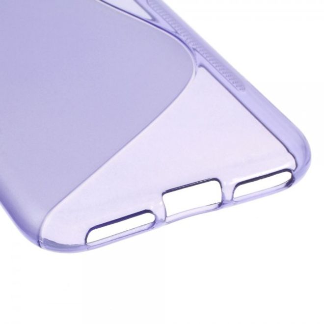 iPhone SE (2022) / SE (2020) / 8 / 7 Cover - Flexible Plastic Phone Case - S-Shape - Purple