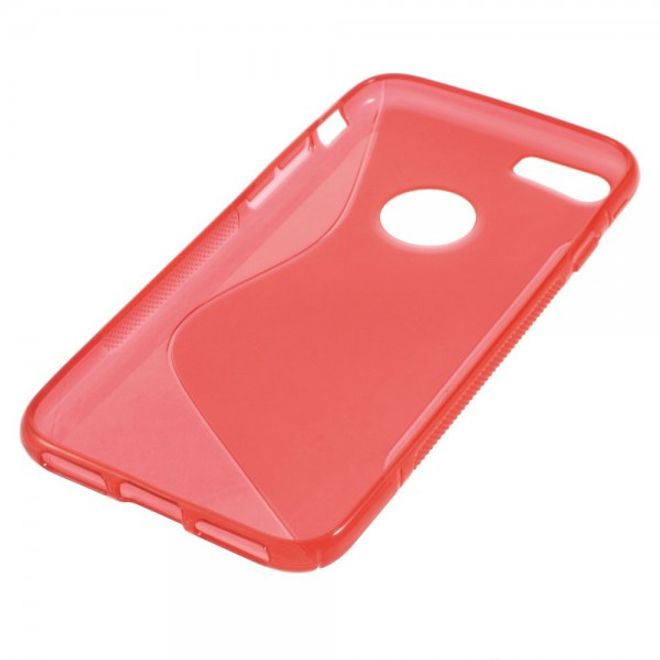 iPhone SE (2022) / SE (2020) / 8 / 7 Cover - Handyhülle aus elastische Plastik - S-Shape - rot