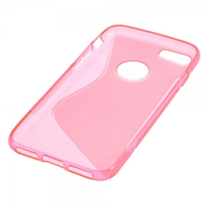 Coque pour iPhone SE (2022) / SE (2020) / 8 / 7 - Étui souple en plastique - Forme en S - Rose