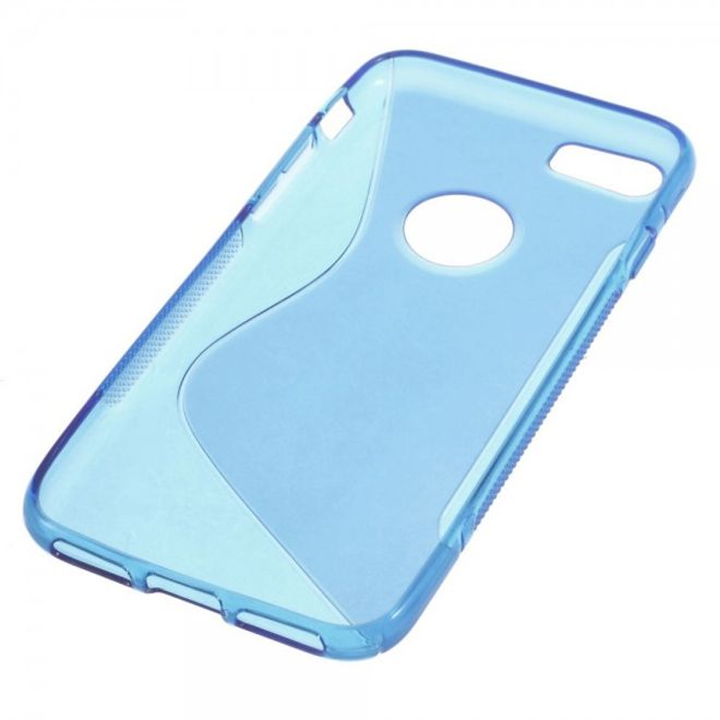 iPhone SE (2022) / SE (2020) / 8 / 7 Cover - Handyhülle aus elastische Plastik - S-Shape - blau