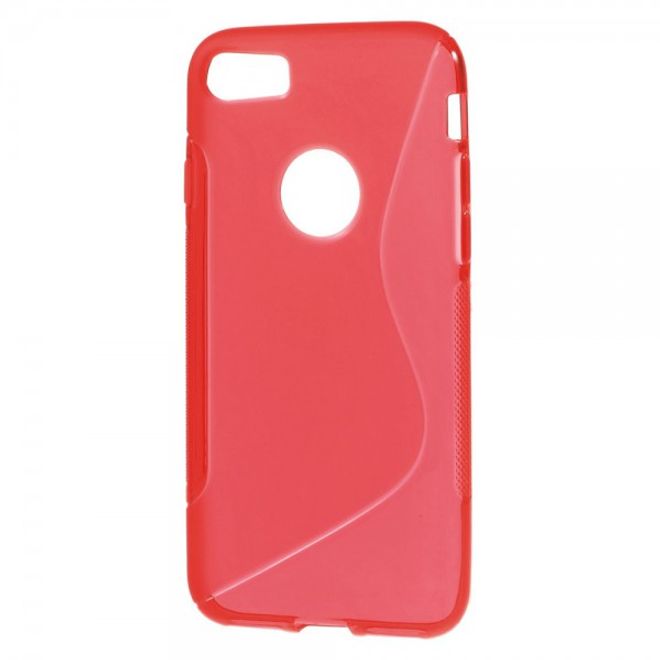 iPhone SE (2022) / SE (2020) / 8 / 7 Cover - Handyhülle aus elastische Plastik - S-Shape - rot