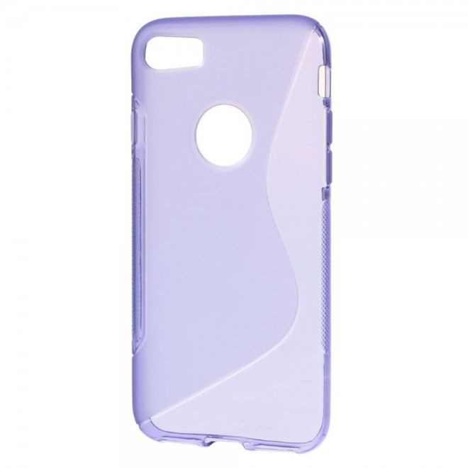 iPhone SE (2022) / SE (2020) / 8 / 7 Cover - Flexible Plastic Phone Case - S-Shape - Purple