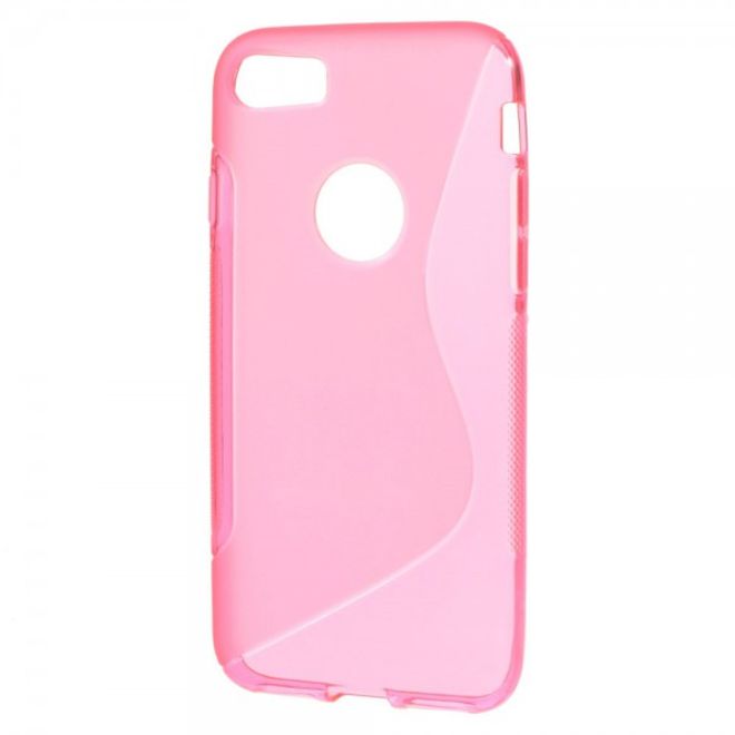 Coque pour iPhone SE (2022) / SE (2020) / 8 / 7 - Étui souple en plastique - Forme en S - Rose