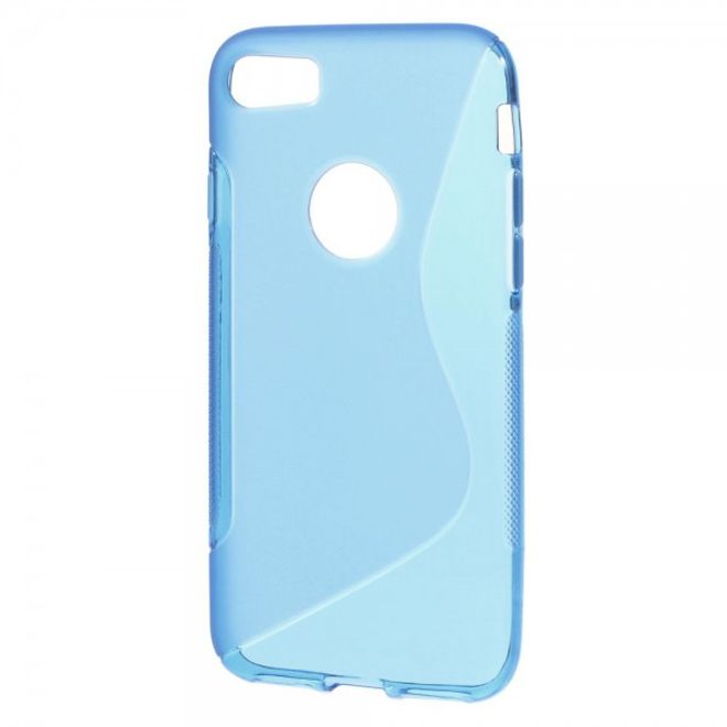 iPhone SE (2022) / SE (2020) / 8 / 7 Cover - Handyhülle aus elastische Plastik - S-Shape - blau