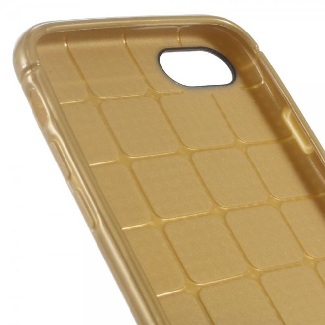 Coque de protection élastique en plastique à motif maille pour iPhone SE (2022) / SE (2020) / 8 / 7 - Marron