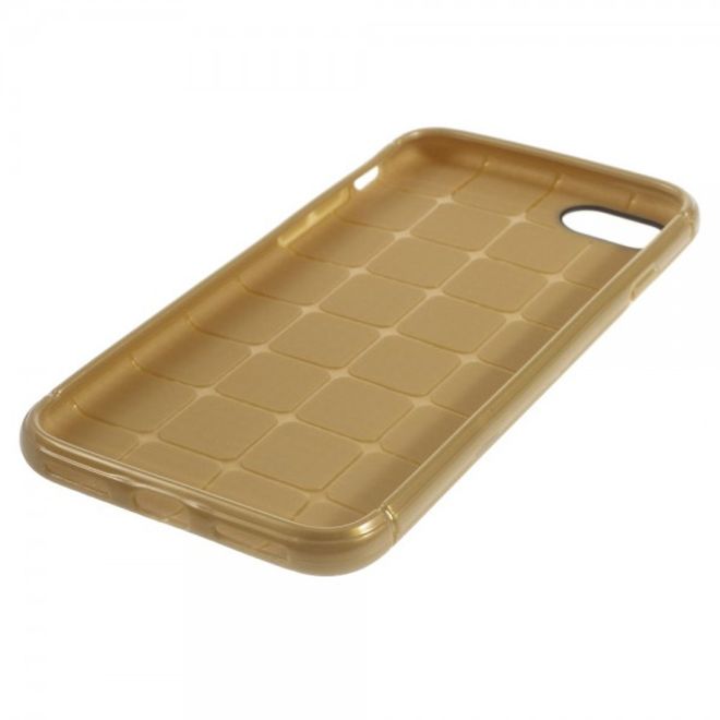 Coque de protection élastique en plastique à motif maille pour iPhone SE (2022) / SE (2020) / 8 / 7 - Marron