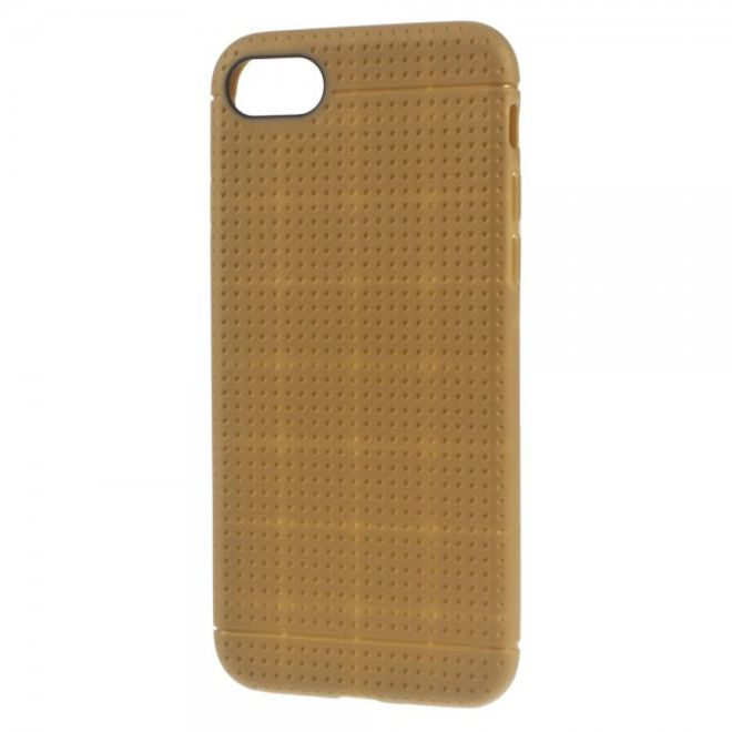 Coque de protection élastique en plastique à motif maille pour iPhone SE (2022) / SE (2020) / 8 / 7 - Marron