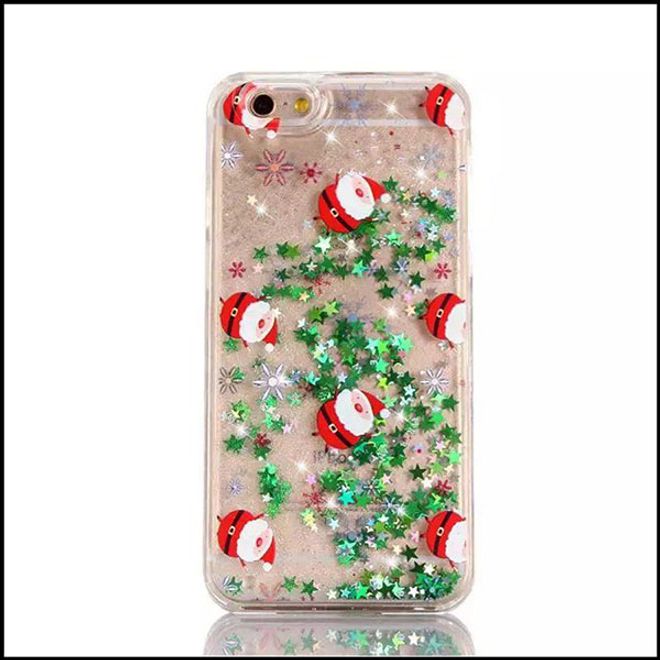 iPhone SE (2022) / SE (2020) / 8 / 7 Handyhülle - Glitzerndes Case aus Hartplastik - Weihnachtsmotiv - Weihnachtsmänner