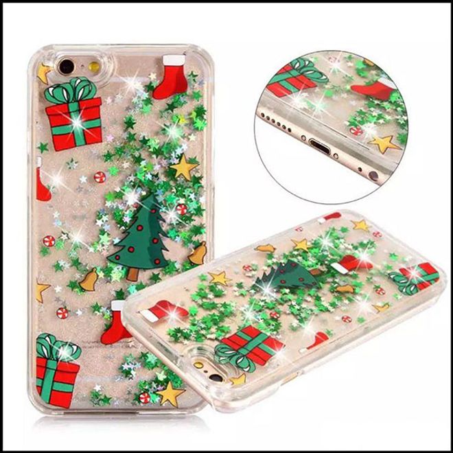iPhone 5/5S/SE Phone Case - Glittering Hard Plastic Case - Christmas Design - Gifts